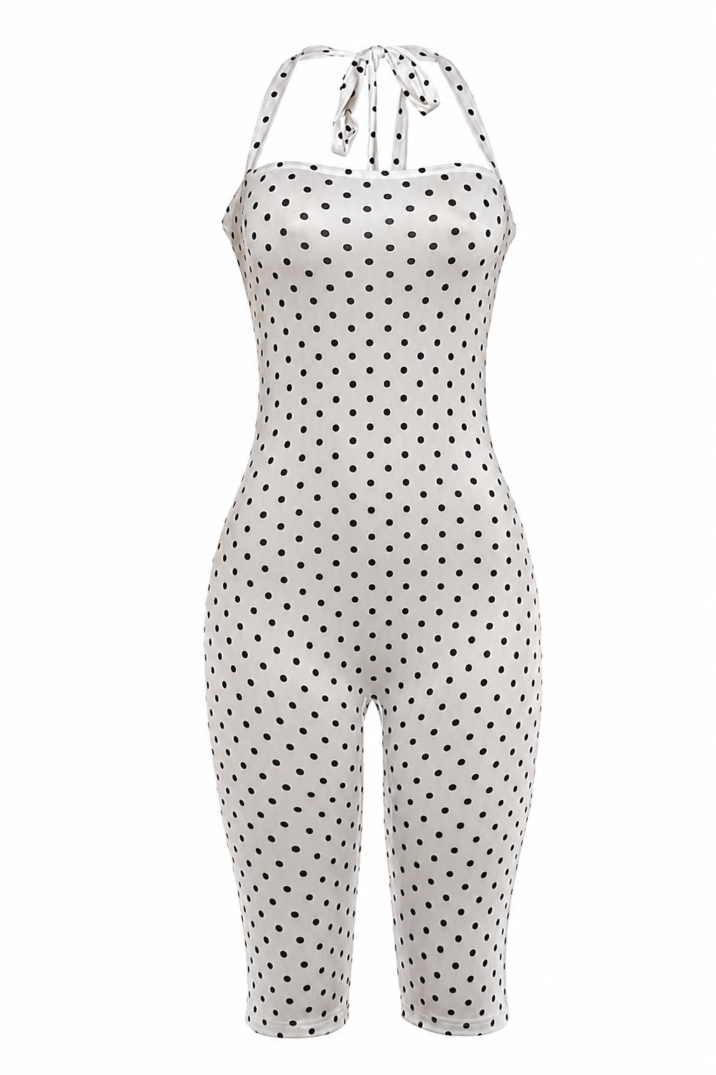 Polka Dot Halter Capri Jumpsuit