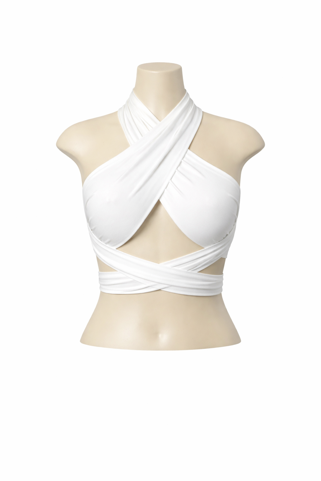 White Wrap Halter Top