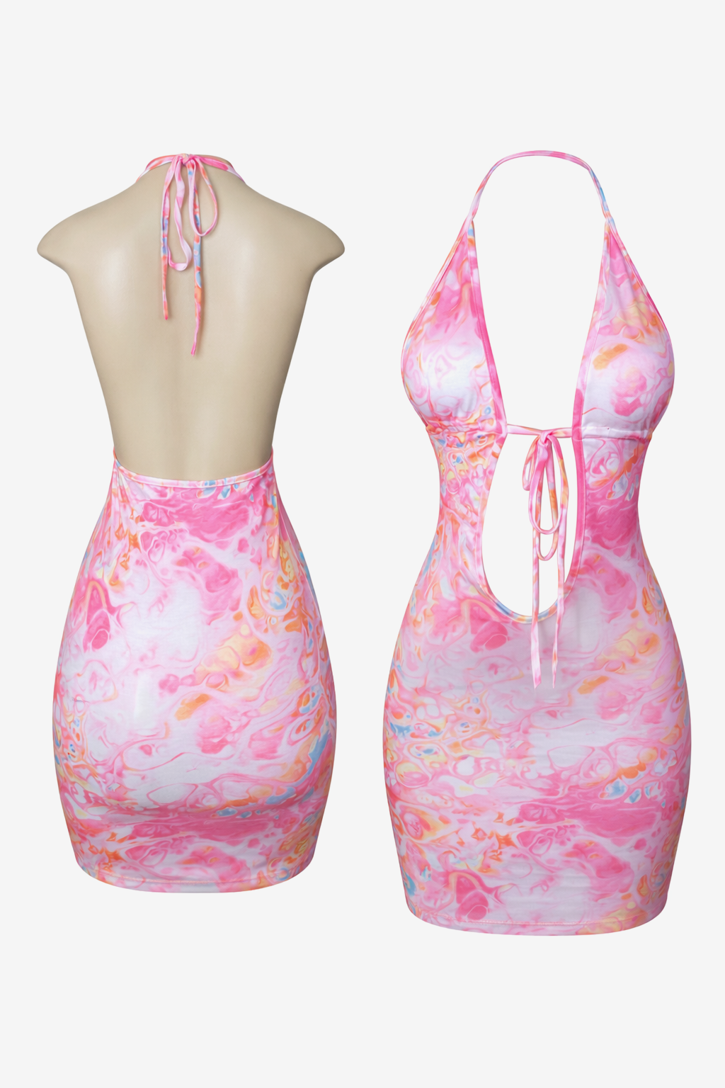 Cotton Candy Halter Mini Dress